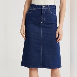 NWT MOTHER The Country Swooner A Mini Skirt Dark Indigo Ooh La La Size 24